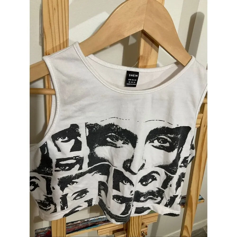 SHEIN crop tank , graphic white shirt size xl - Picture 4 of 7